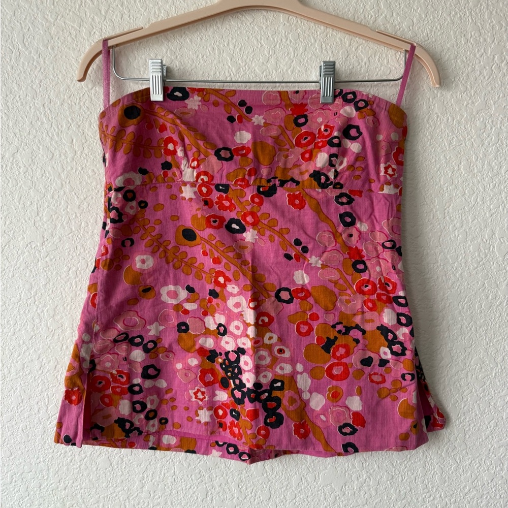 J. Crew Pink Floral Print Spaghetti Strap Camisole